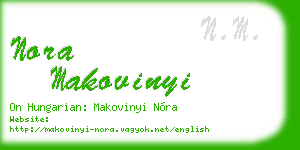 nora makovinyi business card